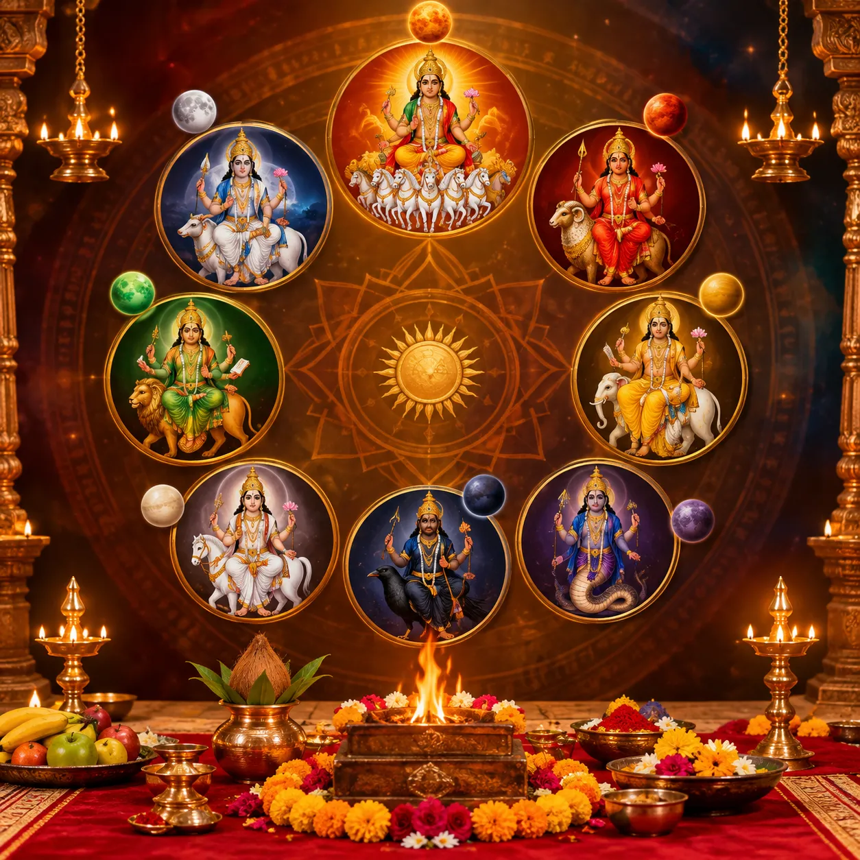 Pandit performing Navgrah Puja in Bangalore