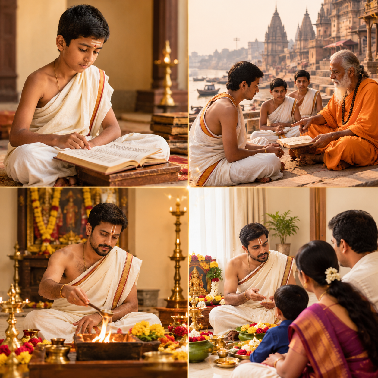 Pandit Hariom Shastri performing traditional puja